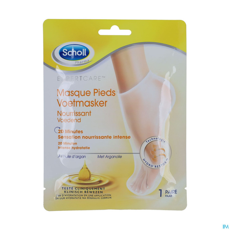 Scholl masque pieds nourrissant huile argan 1paire