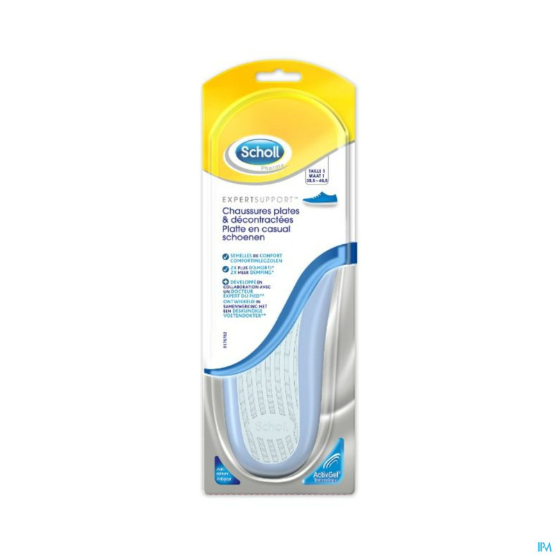 Scholl semelles chauss plates & decontractees t1 1