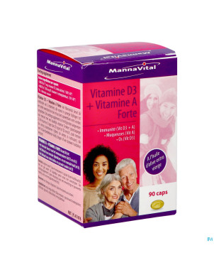 Mannavital vitamine d3 + vitamine a forte caps 90