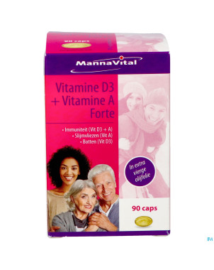 Mannavital vitamine d3 + vitamine a forte caps 90