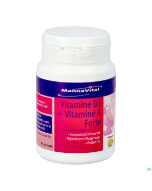 Mannavital vitamine d3 + vitamine a forte caps 90