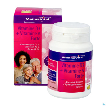 Mannavital vitamine d3 + vitamine a forte caps 90