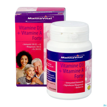 Mannavital vitamine d3 + vitamine a forte caps 90
