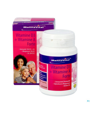 Mannavital vitamine d3 + vitamine a forte caps 90