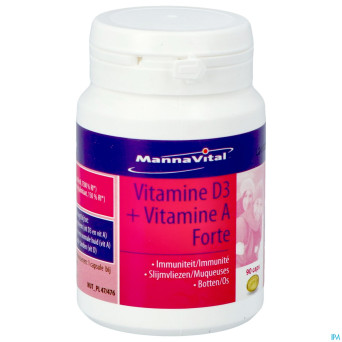 Mannavital vitamine d3 + vitamine a forte caps 90