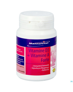 Mannavital vitamine d3 + vitamine a forte caps 90