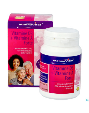 Mannavital vitamine d3 + vitamine a forte caps 90
