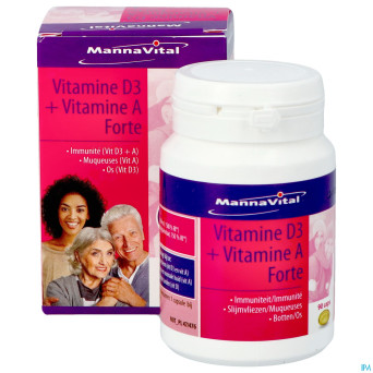 Mannavital vitamine d3 + vitamine a forte caps 90