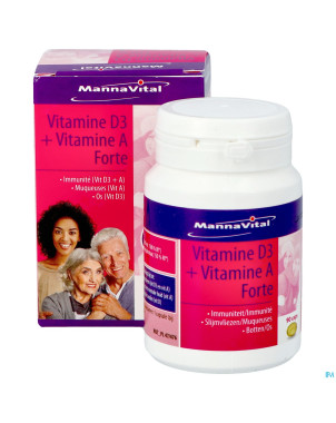 Mannavital vitamine d3 + vitamine a forte caps 90