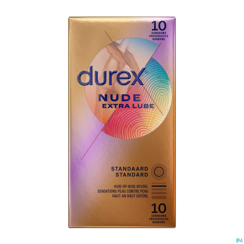 Durex nude extra lube    preservatifs 10