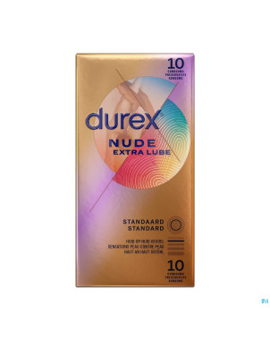 Durex nude extra lube    preservatifs 10