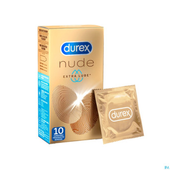 Durex nude extra lube    preservatifs 10