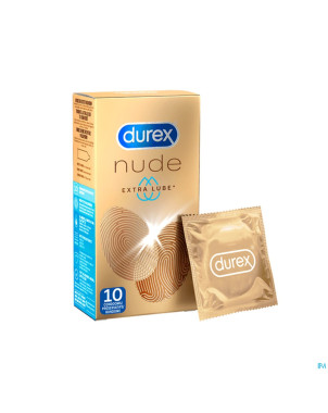 Durex nude extra lube    preservatifs 10
