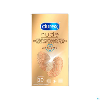 Durex nude extra lube    preservatifs 10