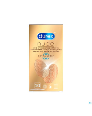 Durex nude extra lube    preservatifs 10