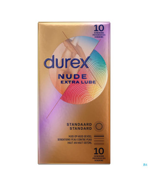 Durex nude extra lube    preservatifs 10