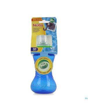 Nuby gobelet a/goutte easy grip 6m+    300ml