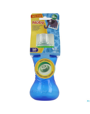 Nuby gobelet a/goutte easy grip 6m+    300ml