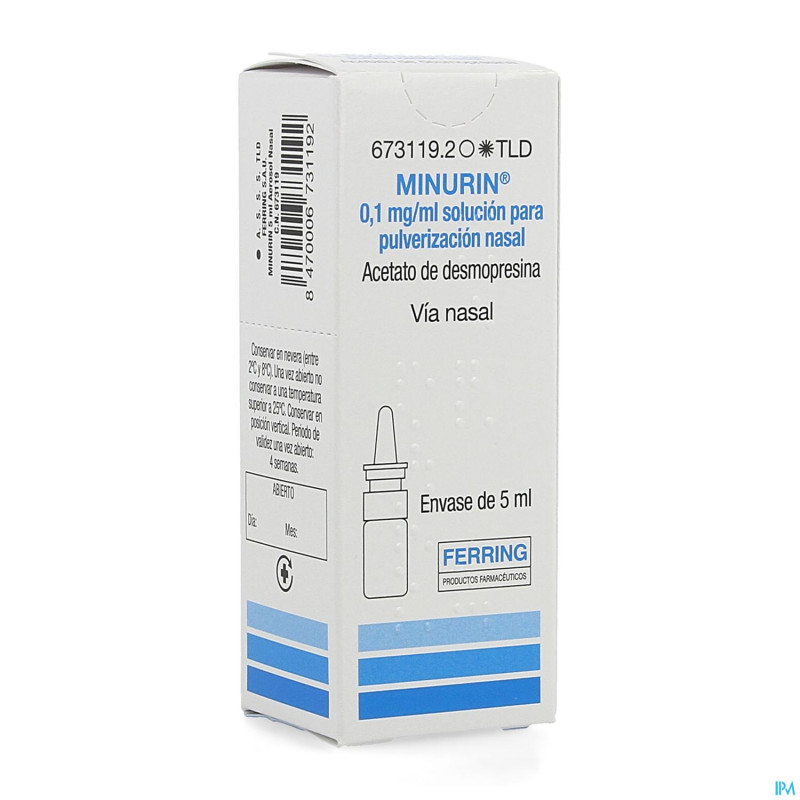 Minurin 0,1mg/ml sol pulv nasal 5ml (es)