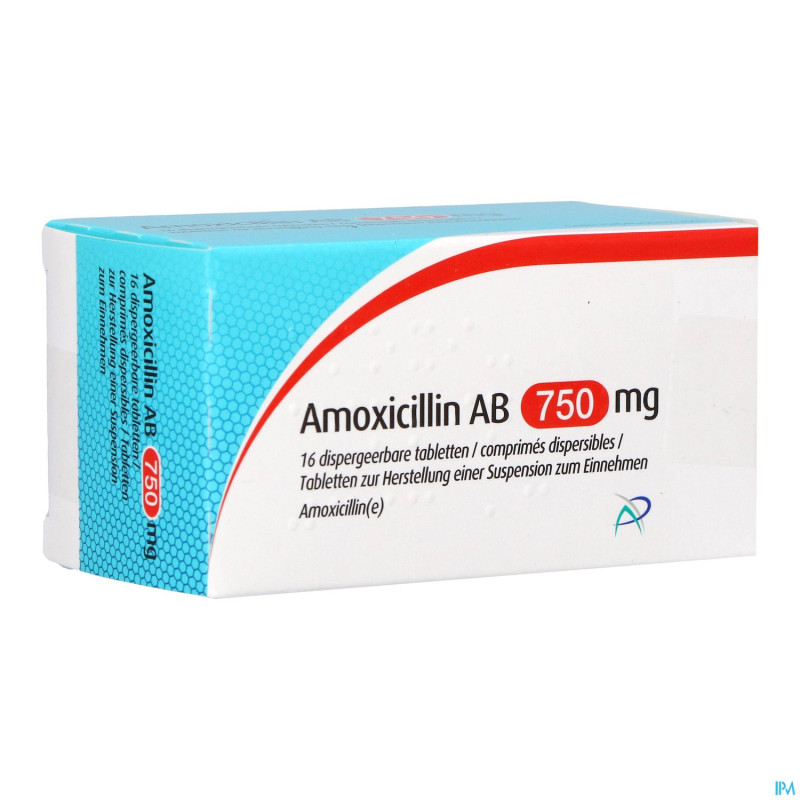 Amoxicillin ab  750mg comp disp.  16 x 750mg
