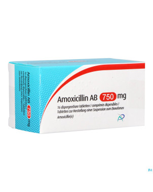 Amoxicillin ab  750mg comp disp.  16 x 750mg