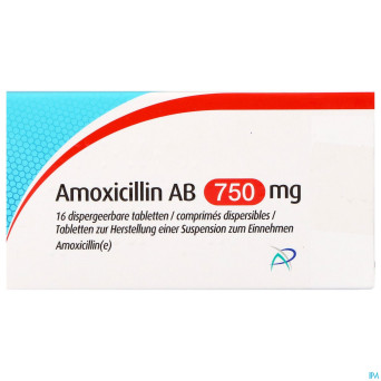Amoxicillin ab  750mg comp disp.  16 x 750mg
