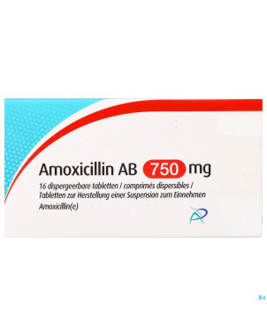 Amoxicillin ab  750mg comp disp.  16 x 750mg