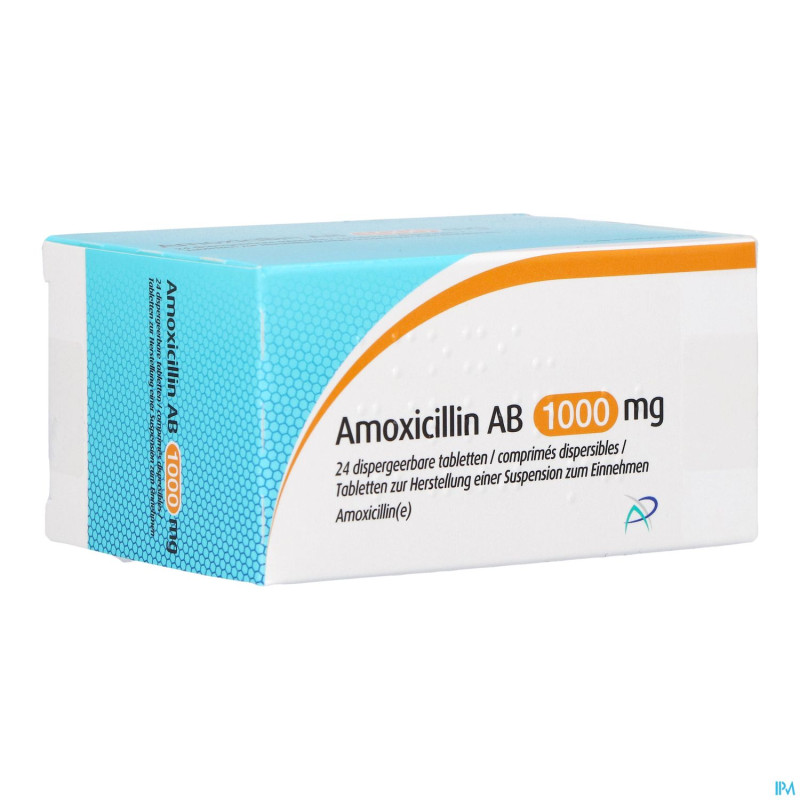 Amoxicillin ab 1000mg comp disp.  24 x1000mg