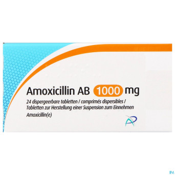 Amoxicillin ab 1000mg comp disp.  24 x1000mg