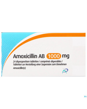 Amoxicillin ab 1000mg comp disp.  24 x1000mg