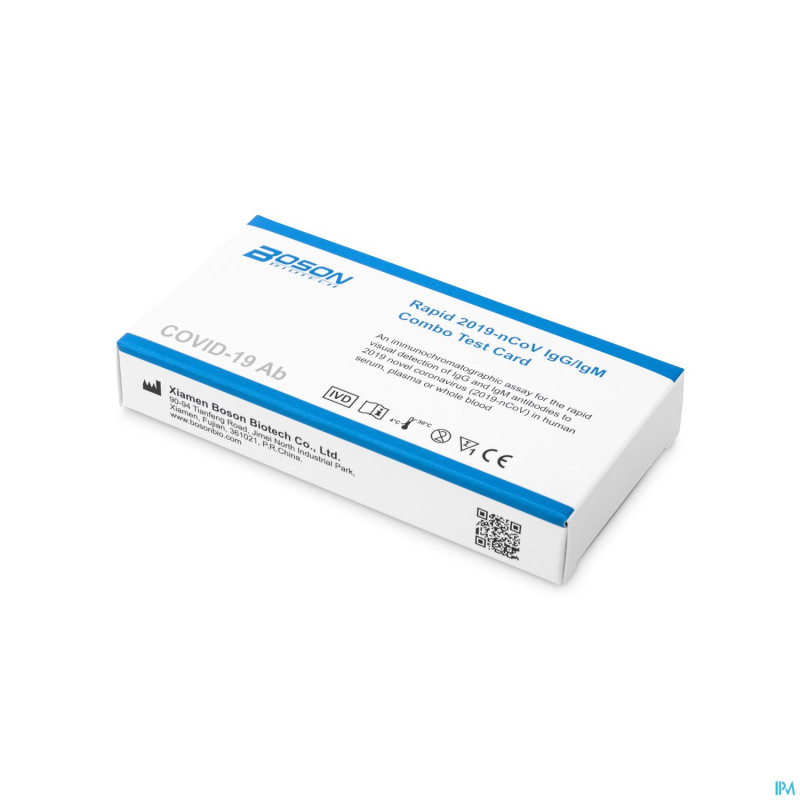 Boson rapid igg/igm covid a/bodytest    25 eureka