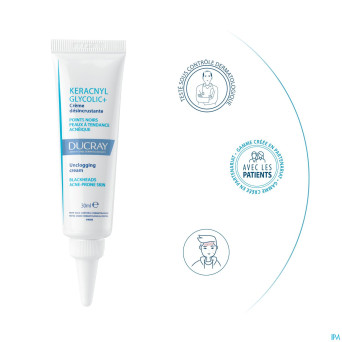 Ducray keracnyl glycolic+ creme desincrustant 30ml