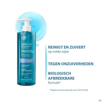 Ducray keracnyl gel moussant 400ml nf