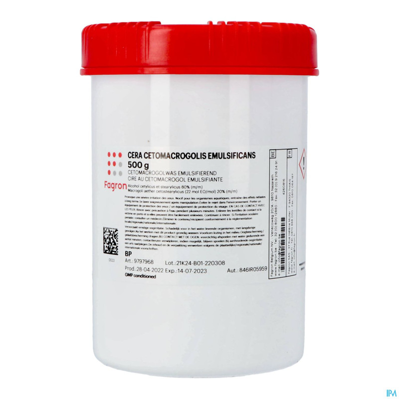 Cire cetomacrogol emulsifiant 500g fag
