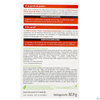 Slim success power perte poids    caps 60