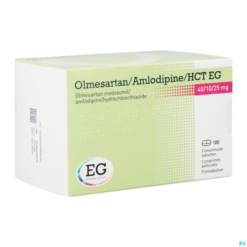 Olmesartan/amlodipin/hct eg 40/10/25,0 comp pel100