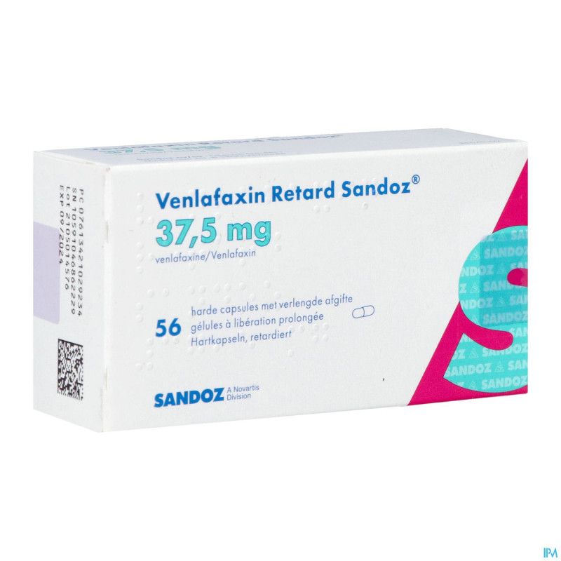 Venlafaxin retard sandoz 37,5mg lib.prol. caps  56