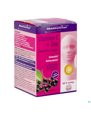 Mannavita vitamine c + zinc    comp a croquer 60