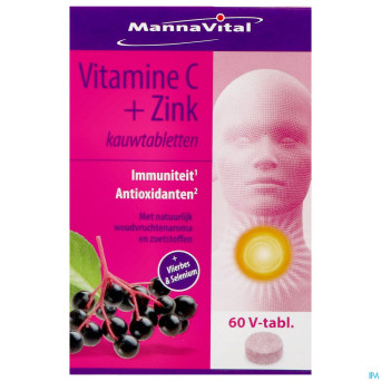 Mannavita vitamine c + zinc    comp a croquer 60