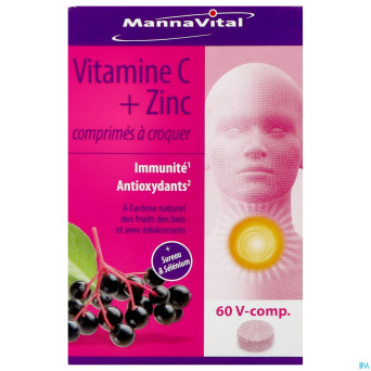 Mannavita vitamine c + zinc    comp a croquer 60