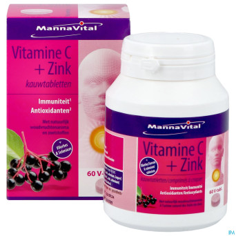 Mannavita vitamine c + zinc    comp a croquer 60