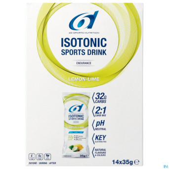 6d isotonic sports drink lemon lime prd sach14x35g