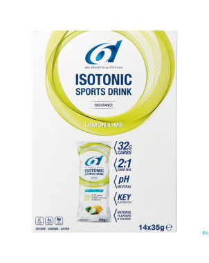 6d isotonic sports drink lemon lime prd sach14x35g