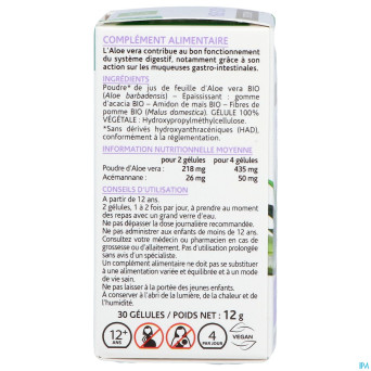 Arkogelules aloe vera bio   caps 30