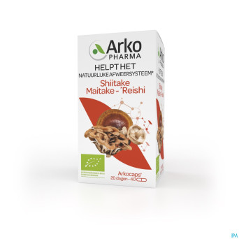 Arkogelules shiitake maitake reishi bio    caps 40
