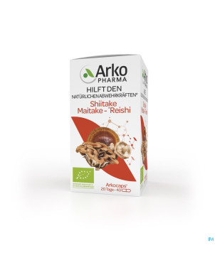 Arkogelules shiitake maitake reishi bio    caps 40