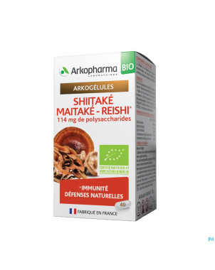 Arkogelules shiitake maitake reishi bio    caps 40