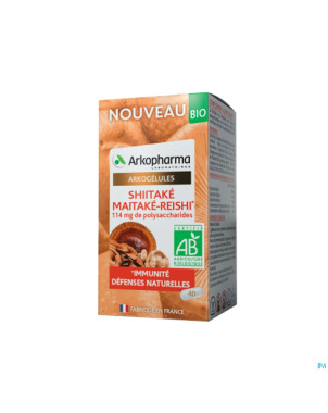 Arkogelules shiitake maitake reishi bio    caps 40
