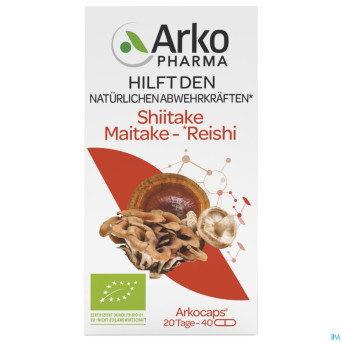 Arkogelules shiitake maitake reishi bio    caps 40