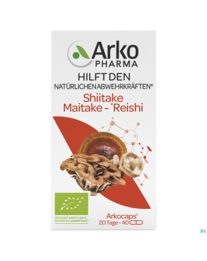 Arkogelules shiitake maitake reishi bio    caps 40
